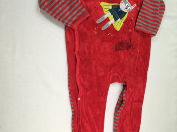 Pyjama velours rouge lapin super-héros