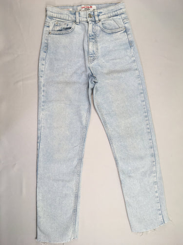 Jeans clair bas effiloché, taille 32, moins cher chez Petit Kiwi