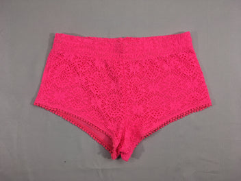 Short avec broderies rose néon