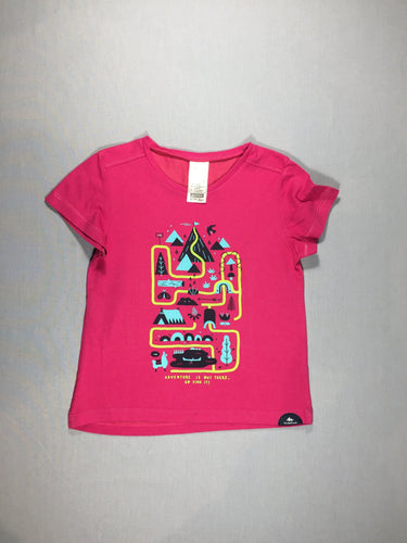T-shirt m.c rose avec chemin en vert, moins cher chez Petit Kiwi