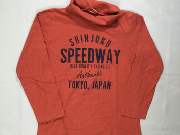 T-shirt m.l orange speedway col roulé