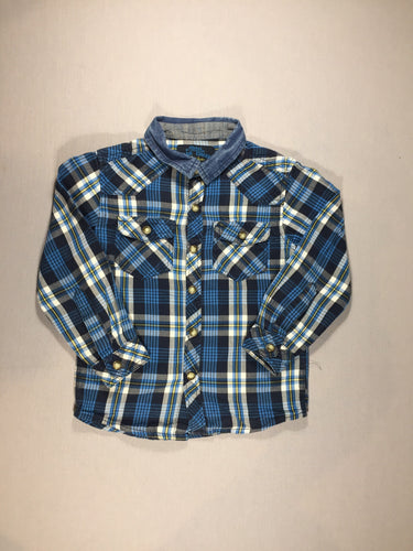 Chemise ml à carreaux bleus et blancs, moins cher chez Petit Kiwi