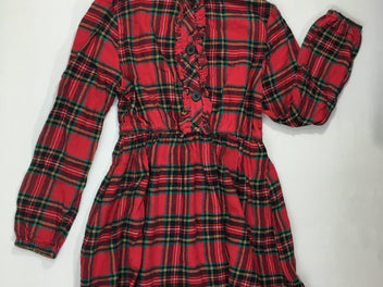 Robe m.l rouge à carreaux vert