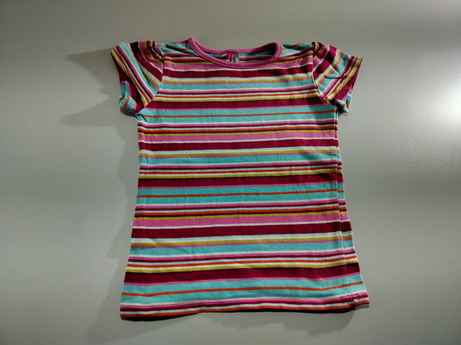 T-shirt m.c rayé bleu, rose, blanc, bordeau,..., moins cher chez Petit Kiwi