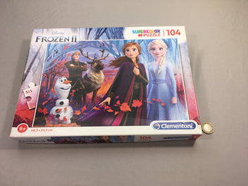 Puzzle Frozen II Super Color 104 pcs +6a -Complet