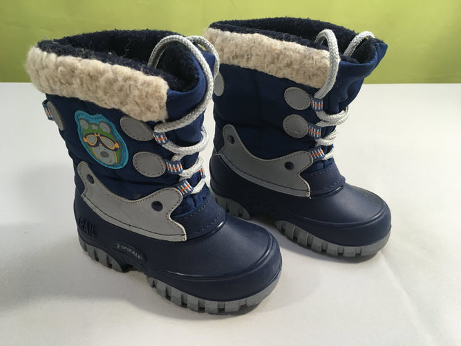 Bottes imperméables bleues fourées Spirale Trail, moins cher chez Petit Kiwi