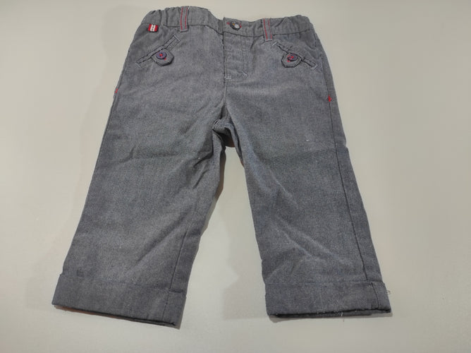 Pantalon gris chiné à rebord, moins cher chez Petit Kiwi