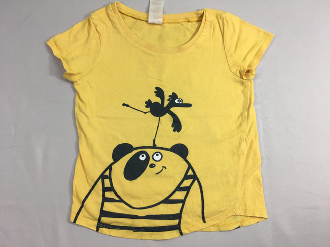 T-shirt m.c jaune oiseau-panda, moins cher chez Petit Kiwi
