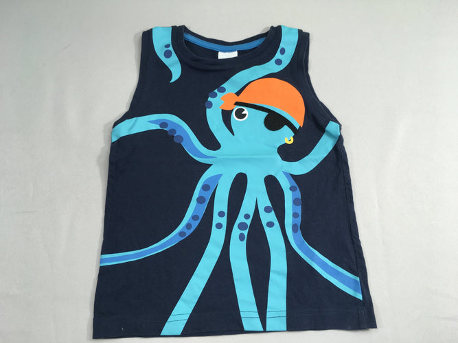 T-shirt s.m bleu foncé pieuvre, moins cher chez Petit Kiwi