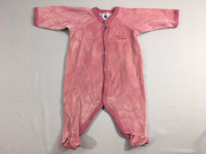 Pyjama velours rose, moins cher chez Petit Kiwi