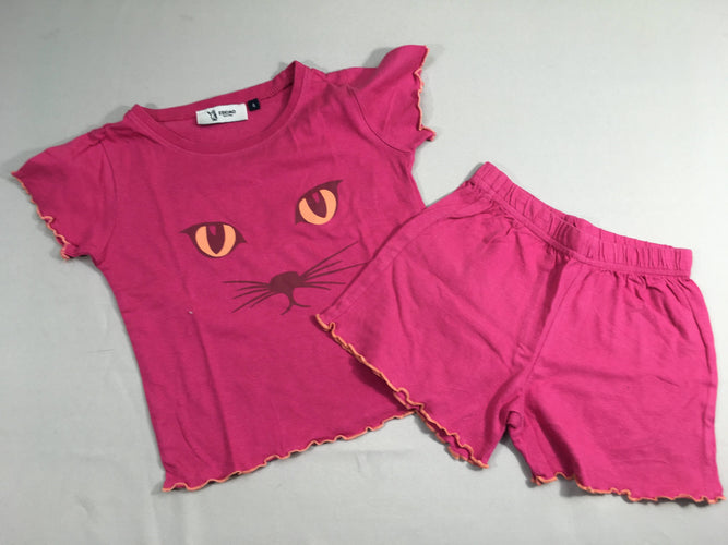 Pyjashort 2pcs jersey rose Chat, moins cher chez Petit Kiwi