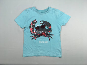 T-shirt m.c bleu crabe sequins réversibles