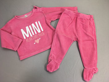 Pyjama 2pcs velours rose Mini