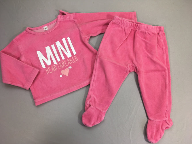 Pyjama 2pcs velours rose Mini, moins cher chez Petit Kiwi
