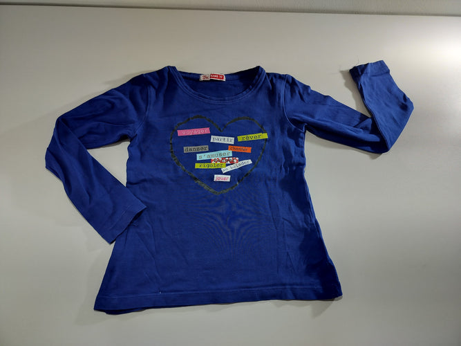 T-shirt m.l bleu "voyager ,partir , rêver, danser, ...", moins cher chez Petit Kiwi