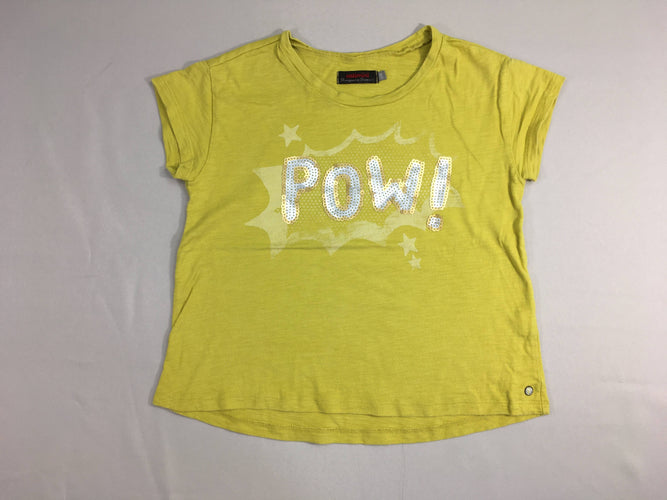 T-shirt m.c jaune flammé Pow sequins, moins cher chez Petit Kiwi