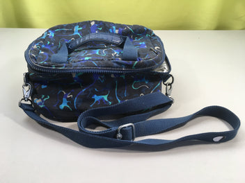 Petit sac isotherme bleu singes, taché