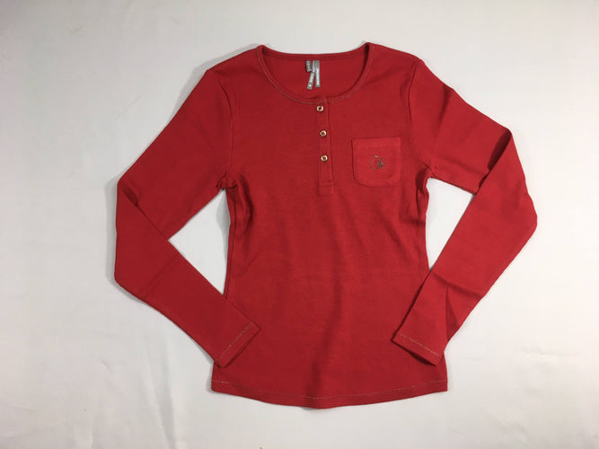 T-shirt m.c rouge côtes poche, moins cher chez Petit Kiwi