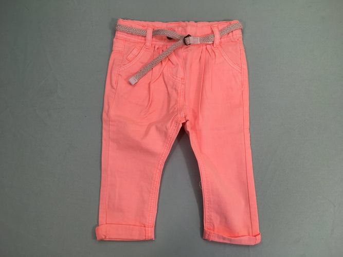 Pantalon pinces orange néon ceinture, moins cher chez Petit Kiwi