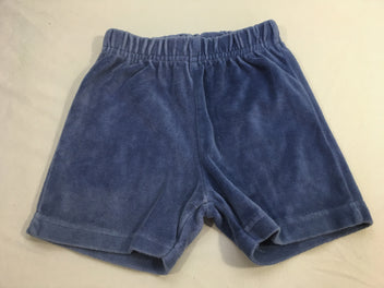 Short velours bleu