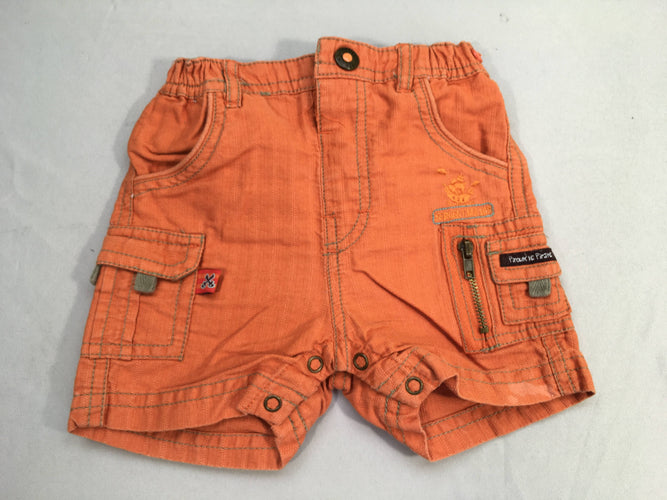 Short orange poches latérales, moins cher chez Petit Kiwi