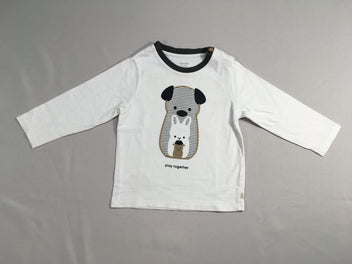T-shirt m.l blanc chien