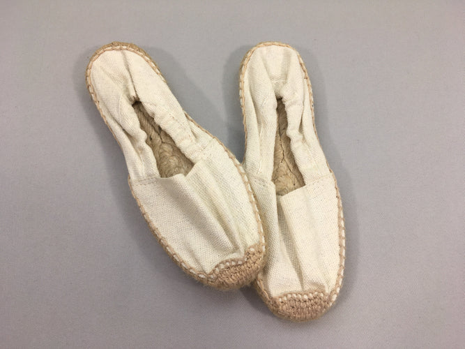Espadrilles beiges, cousues main, 30, moins cher chez Petit Kiwi