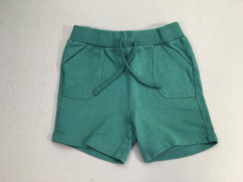 Bermuda molleton vert texturé
