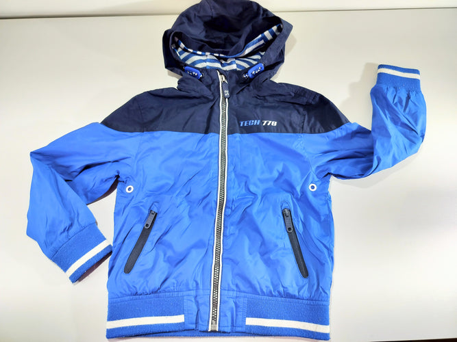 Veste coupe-vent  zippée à capuche  bleue, bleu marine "Tech 778", moins cher chez Petit Kiwi