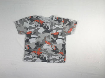 T-shirt m.c gris/orange camouflage