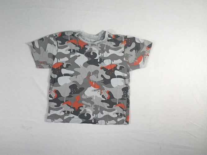 T-shirt m.c gris/orange camouflage, moins cher chez Petit Kiwi