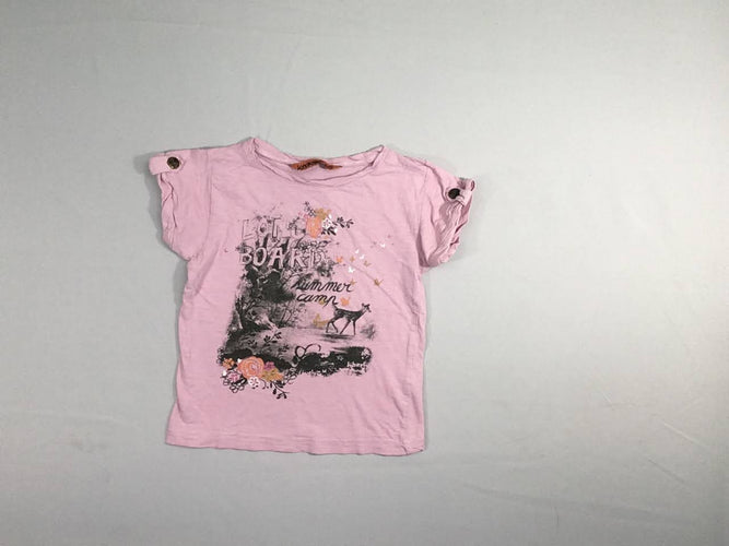 T-shirt m.c rose flammé long board, moins cher chez Petit Kiwi