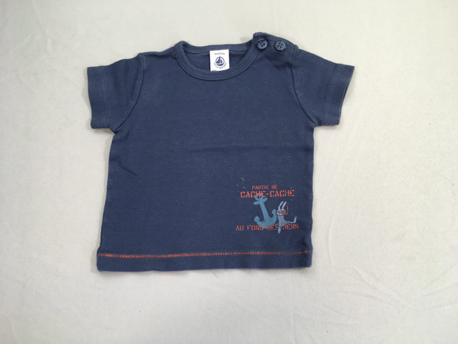 T-shirt m.c bleu foncé, moins cher chez Petit Kiwi