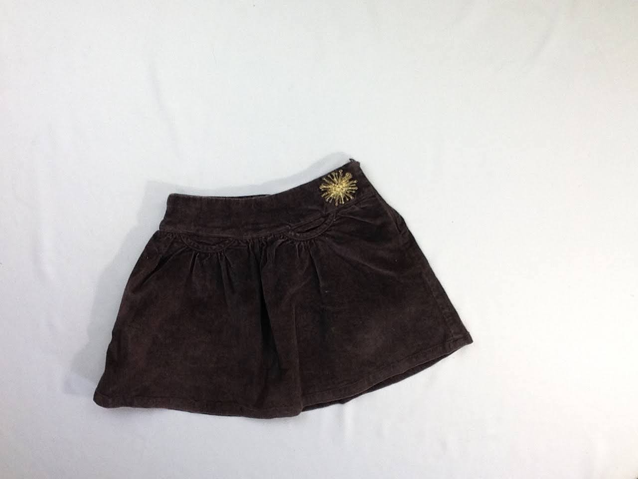 Jupe velours côtelé brun