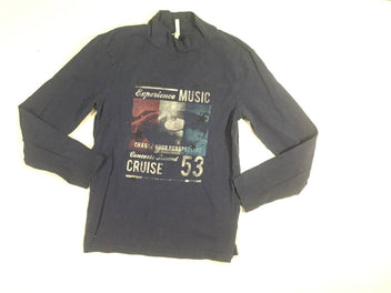 T-shirt m.l col roulé bleu experience music