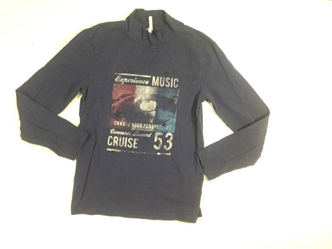 T-shirt m.l col roulé bleu experience music, moins cher chez Petit Kiwi