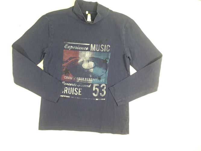 T-shirt m.l col roulé bleu experience music, moins cher chez Petit Kiwi