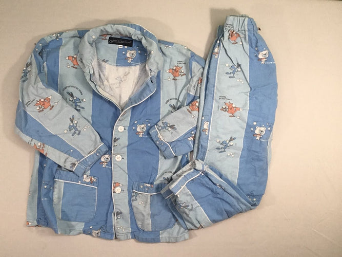 Pyjama 2pc flanelle bleu lign animaux seconde main occasion