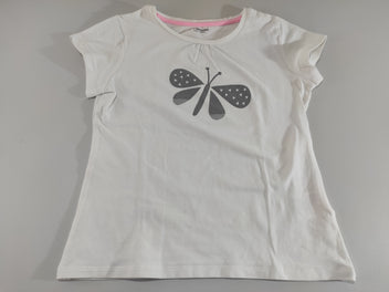 T-shirt m.c blanc , ,papillon gris