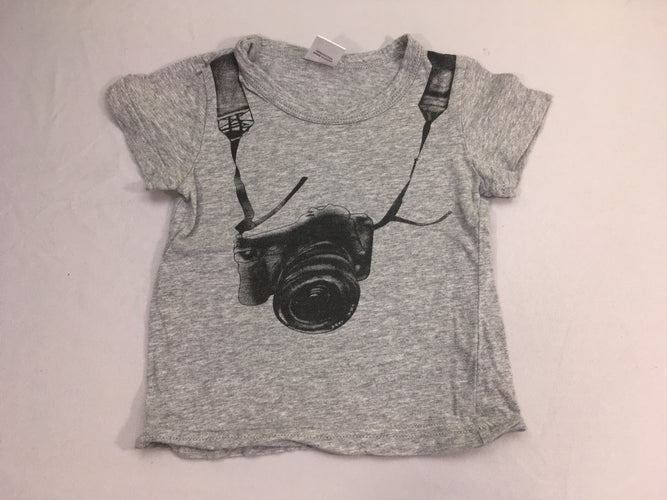T-shirt m.c gris chiné appareil photo, moins cher chez Petit Kiwi