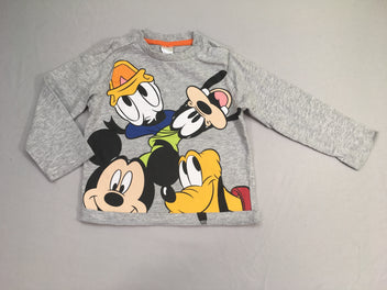 T-shirt m.l gris chiné Mickey et ses amis