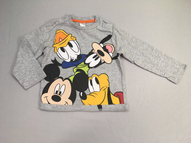 T-shirt m.l gris chiné Mickey et ses amis, moins cher chez Petit Kiwi