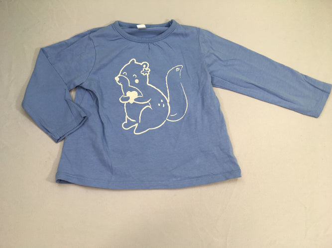 T-shirt m.l bleu écureuil, moins cher chez Petit Kiwi