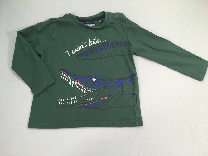 T-shirt m.l vert crocodile, moins cher chez Petit Kiwi