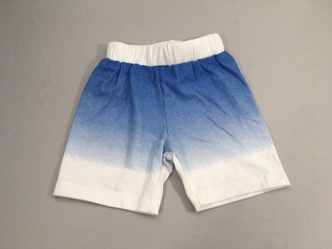 Short jersey bleu/blanc effet dégradé, moins cher chez Petit Kiwi