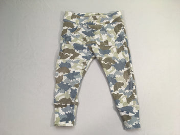 Pantalon jersey côtelé gris camouflage dino