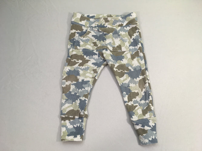 Pantalon jersey côtelé gris camouflage dino, moins cher chez Petit Kiwi