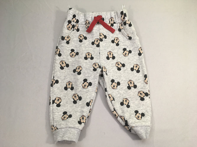 Pantalon molleton gris chiné Mickey, moins cher chez Petit Kiwi