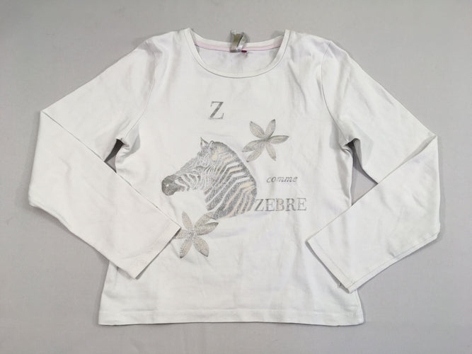 T-shirt m.l blanc zèbre, moins cher chez Petit Kiwi
