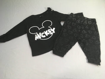 Pyjama 2pcs jersey noir Mickey